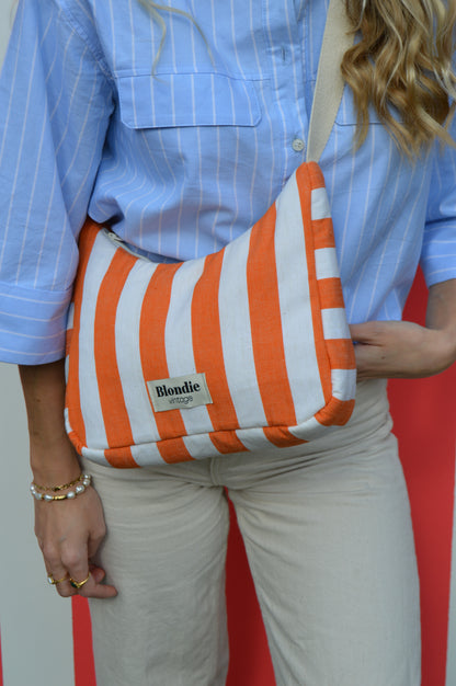 Sac crossbody rayé orange