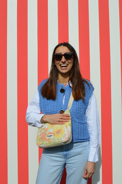 Sac upcyclé fleurie fait à la main en France