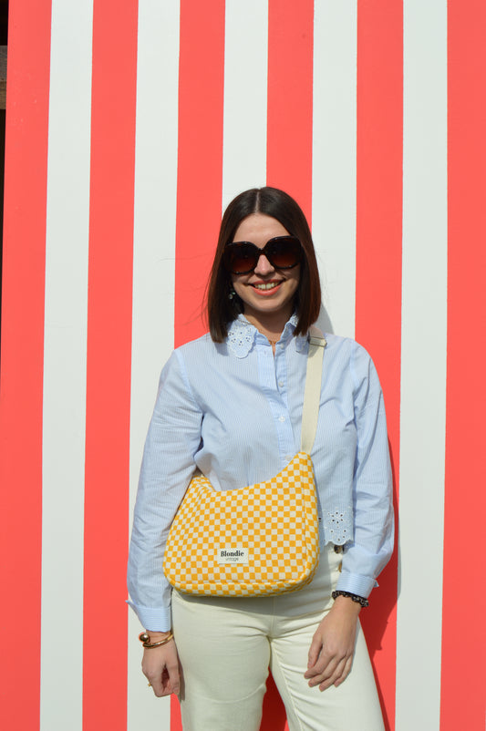 Sac crossbody damier jaune