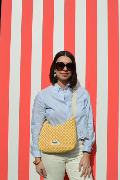 Sac crossbody damier jaune