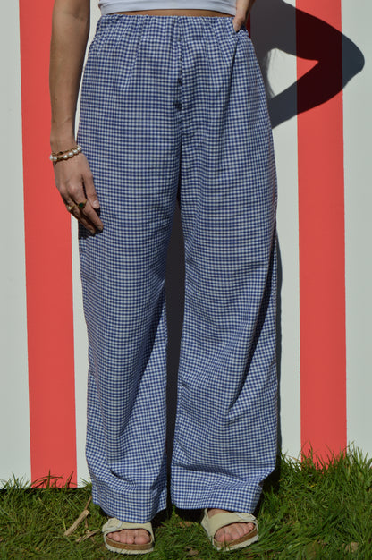 Pantalon vichy bleu XS