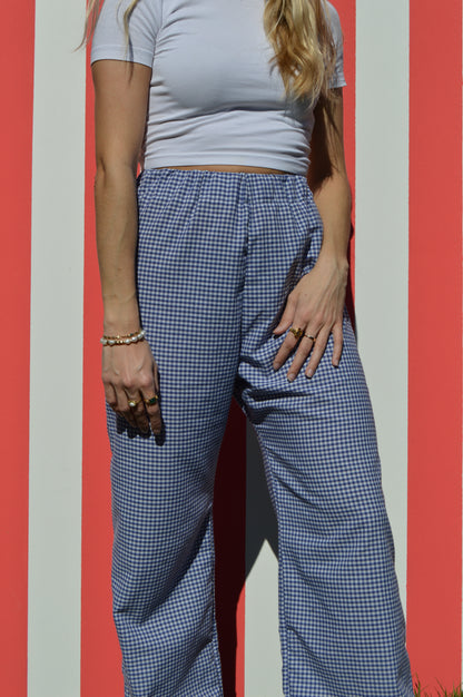 Pantalon vichy bleu XS