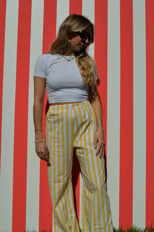Pantalon rayé jaune XS