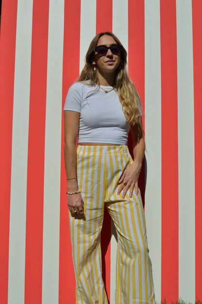 Pantalon rayé jaune XS