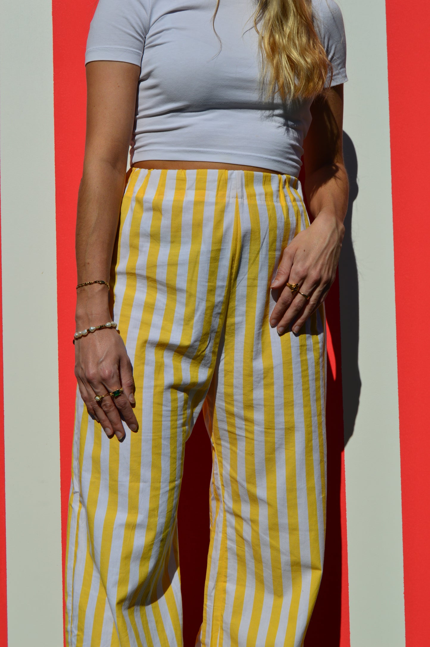 Pantalon rayé jaune XS