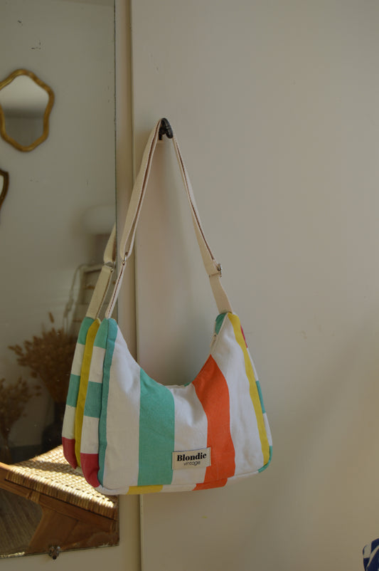Sac crossbody rayé multicolore