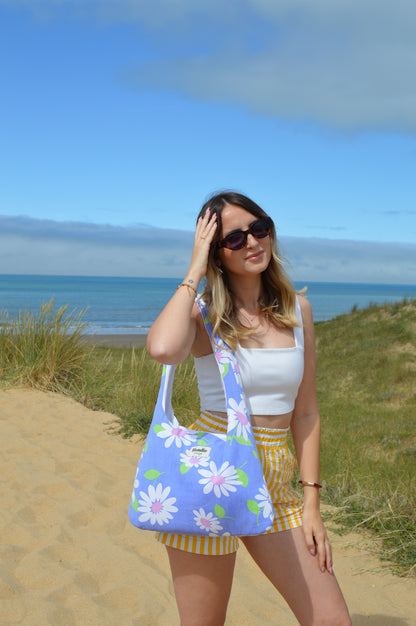 Sac boho fleurs vintage fabriqué à partir de taie de traversin vintage mode durable mode responsable fabriqué à la main 