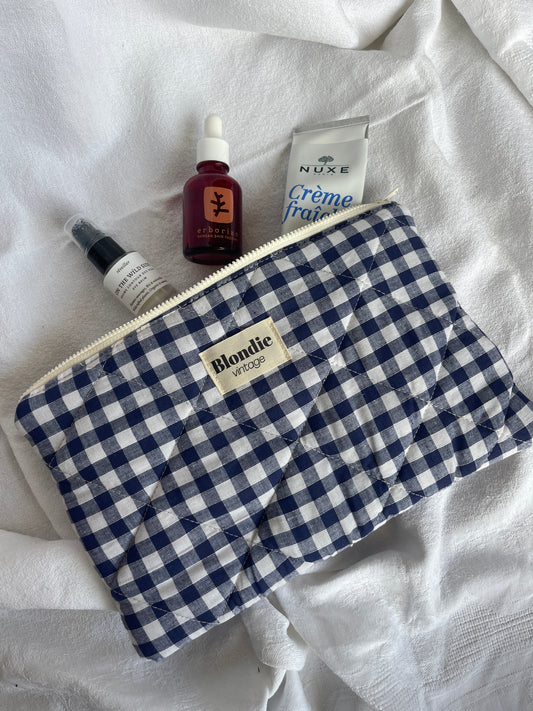 Grande pochette vichy bleu