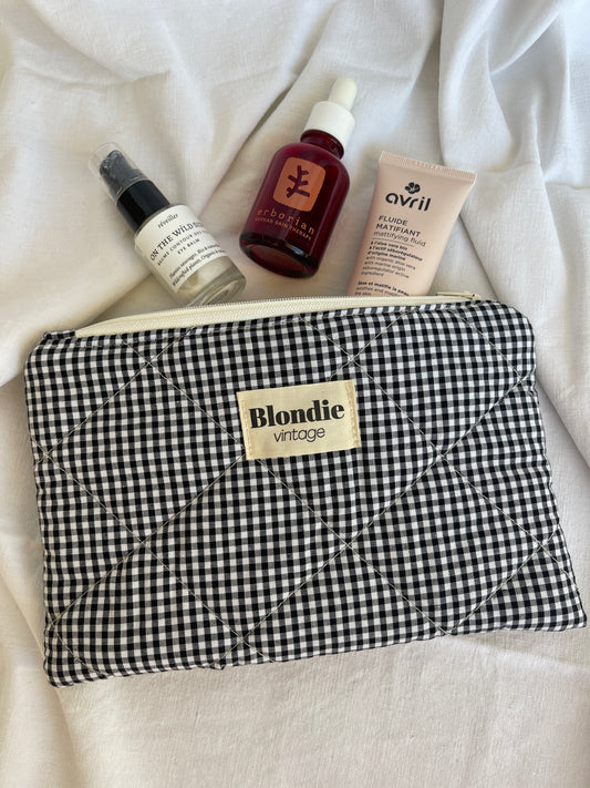 Moyenne pochette vichy noir