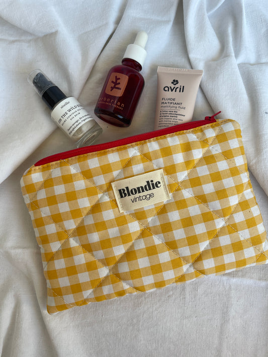 Moyenne pochette vichy jaune