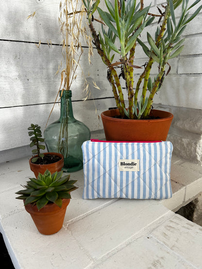 Moyenne pochette rayé bleu