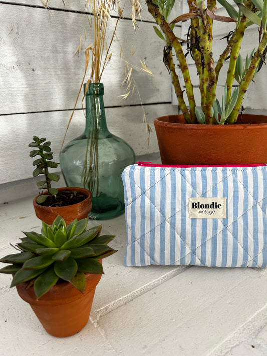 Moyenne pochette rayé bleu