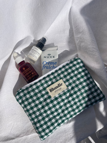 Moyenne pochette à vichy vert