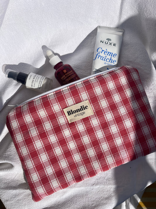 Grande Pochette à carreaux rouge