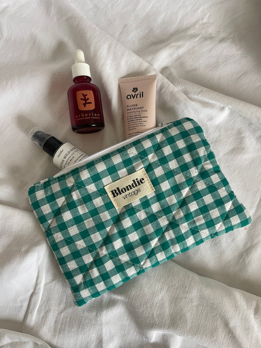 Moyenne pochette vichy verte