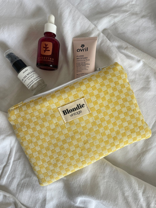 Moyenne pochette damier jaune