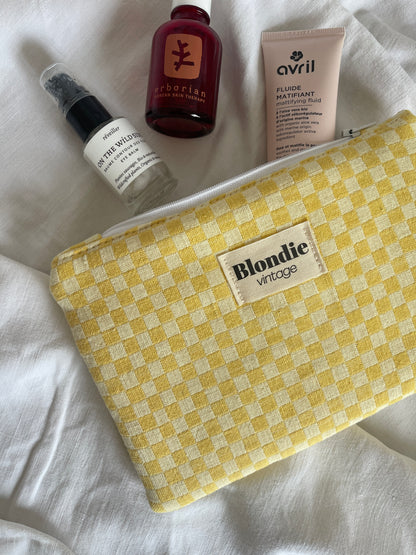 Moyenne pochette damier jaune