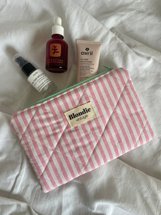 Moyenne pochette rayé rose