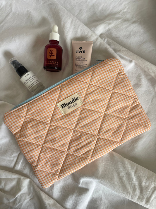 Grande pochette vichy orange